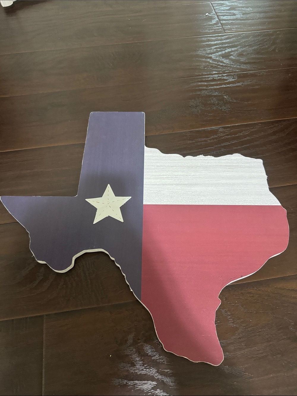 Patriotic Texas State Wall Decor - Red, White & Blue Wooden Sign